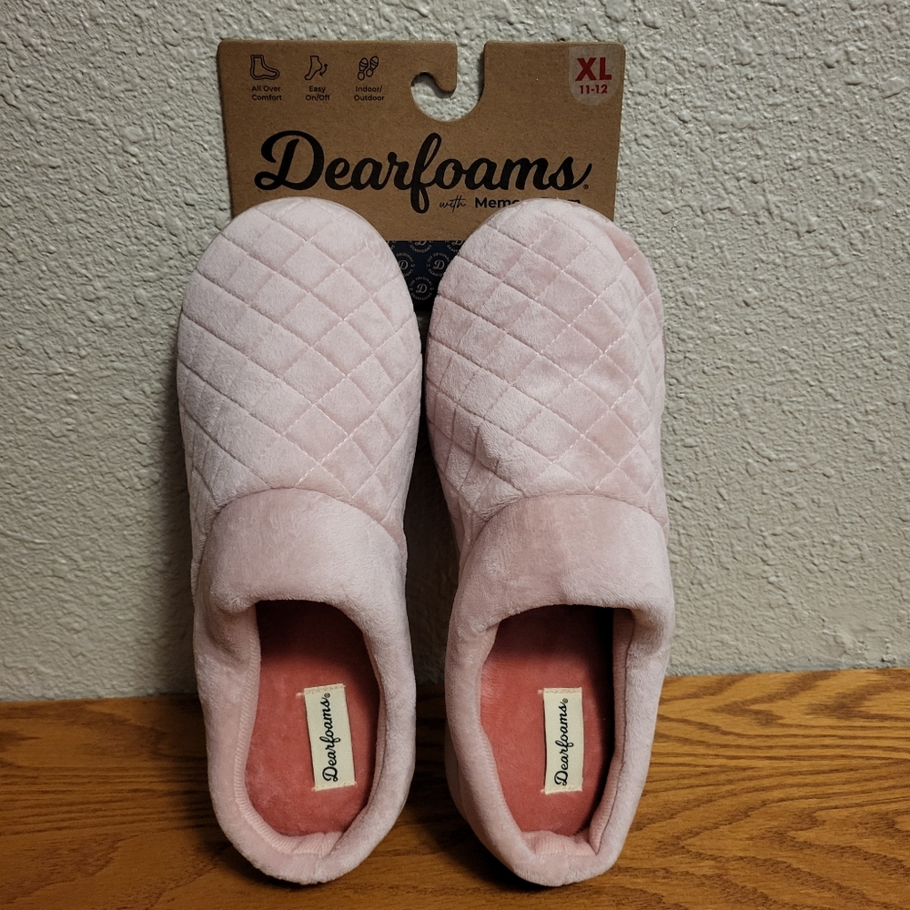 NWT Dearfoams Pale Mauve Slippers Size XL (11-12)